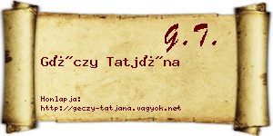 Géczy Tatjána névjegykártya